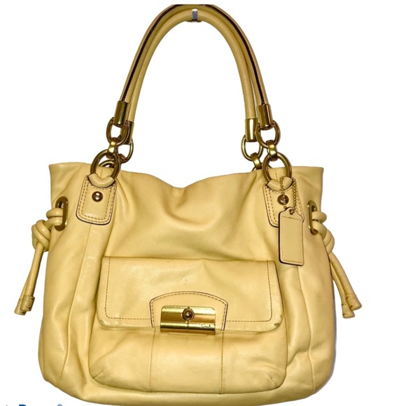 Coach Pastel Yellow/Buttercup Leather Satchel - Picture 4 of 12